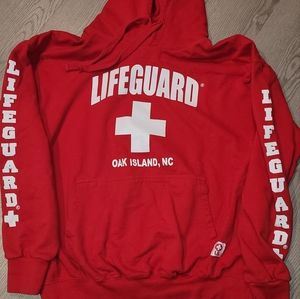 Gently Used Mens XL Oaks Island Lifeguard hoodie Red